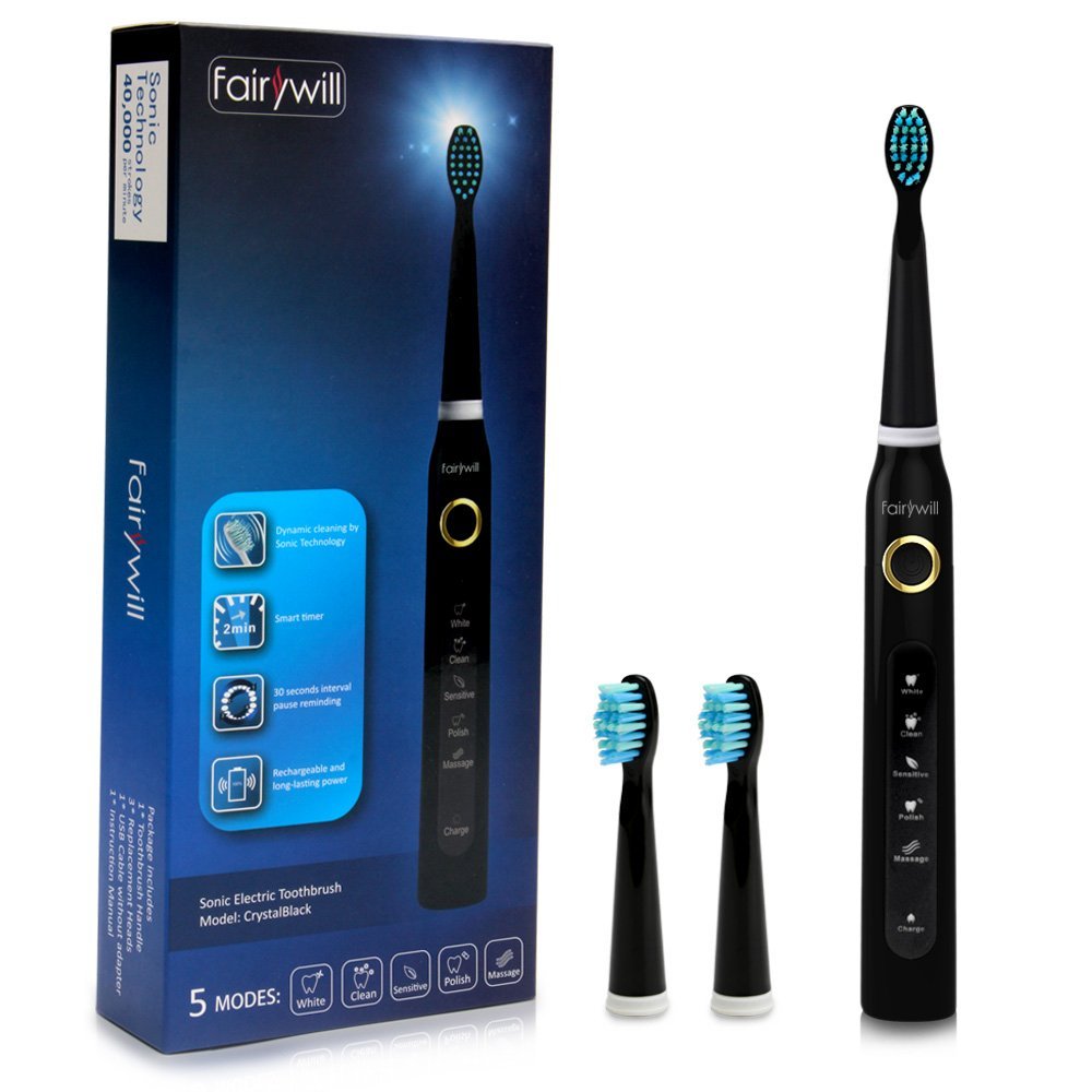 Fairywill Elektrische Zahnbürste mit 3 Aufsteckbürsten gratis für 22,39€