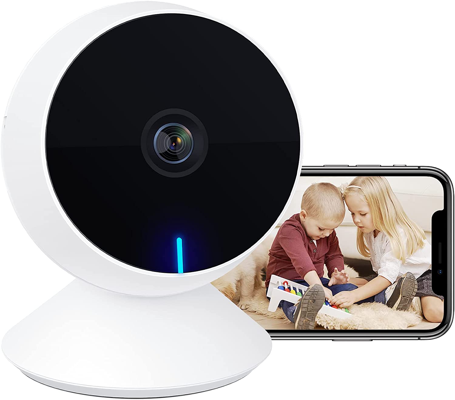 Babyphone mit Kamera Laxihub Baby Kamera WLAN Überwachungskamera 2,4Ghz