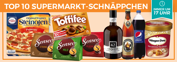 Top 10 Supermarkt-Schnäppchen der KW 36 - z. B. 45€ Deutsche Bahn eCoupon für 3,29€ mit Toffifee-Aktionspackung
