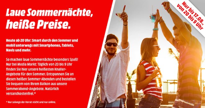 „Laue Sommernächte, heiße Preise“-Aktion bei Media Markt – z.B. Motorola Nexus 6