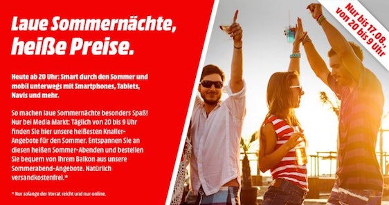„Laue Sommernächte, heiße Preise“-Aktion bei Media Markt – z.B. Motorola Nexus 6