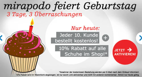 mirapodo geburtstag