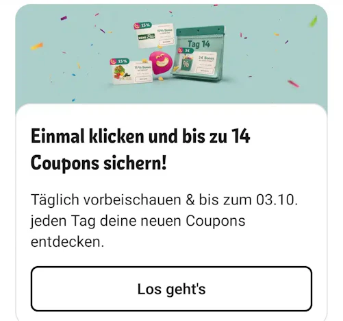Rewe: Sichert euch bis zu 14 Coupons in 14 Tagen