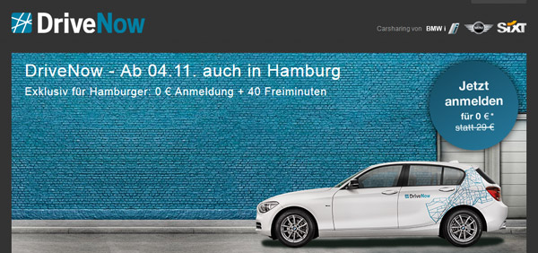 DriveNow Anmeldung für 4,99€ *UPDATE8*