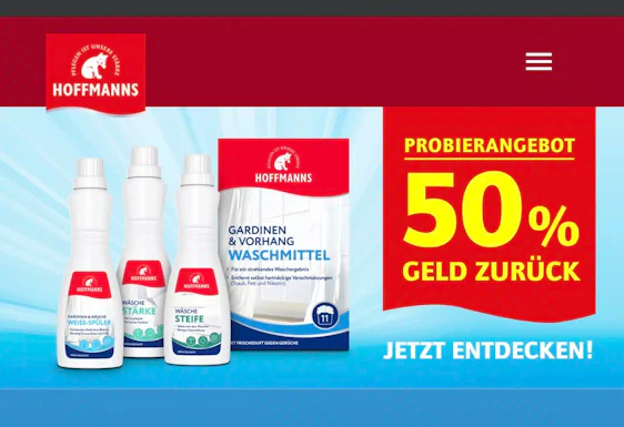 50 % Cashback auf das günstigere Hoffmanns-Produkt