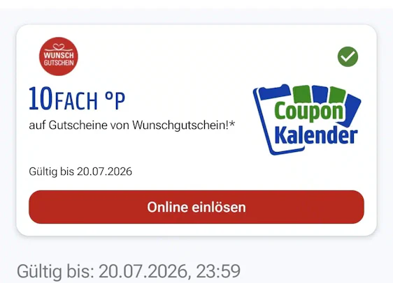 Payback - 10-fach Punkte auf Wunschgutschein - nur bis 20.07.26