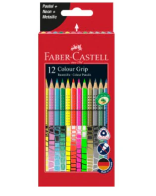FABER CASTELL Farbstift Colour Grip 12er-Etui Karton, Sonderfarbenset