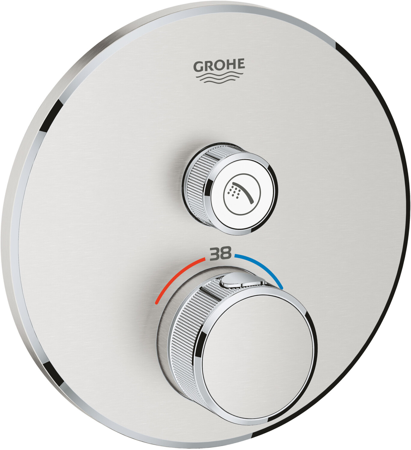 GROHE Grohtherm Smartcontrol Brausethermostat 1 Absperrventil supersteel (29118DC0) für nur 323,35€ statt 390,90€