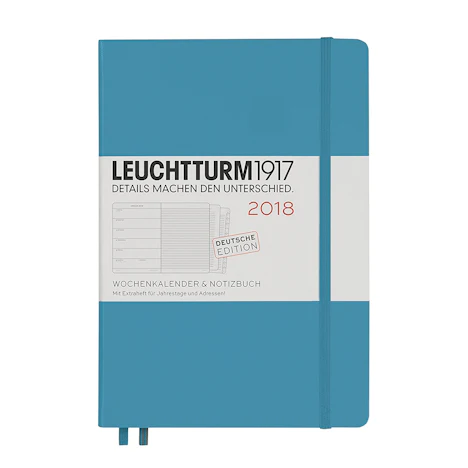 Amazon - LEUCHTTURM1917 355080 Wochenkalender & Notizbuch 2018 Medium (A5), Nordic Blue, Deutsch 11,04 Euro