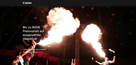 Bis zu 800€ Cashback von Canon - beim Kauf von EOS Kamera mit Objektiv