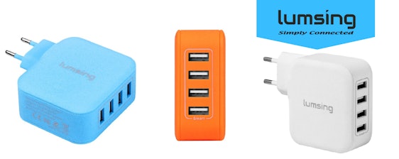 40% Ersparnis - jetzt 11,39: Lumsing Wandladegerät 35W 4 Port USB Ladegerät Reiseladegerät Ladeadapter