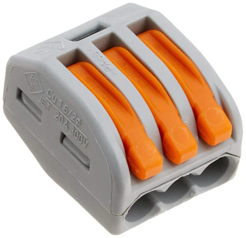 WAGO 222-413 CLASSIC-Verbindungsklemmen, 3-Leiter, 50 Stück - 16 €