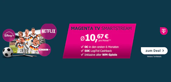 ⚽🤯 MagentaTV 6 Monate GRATIS 📺 mit Netflix, Disney+, RTL+ Premium | ab eff. 7€/Monat