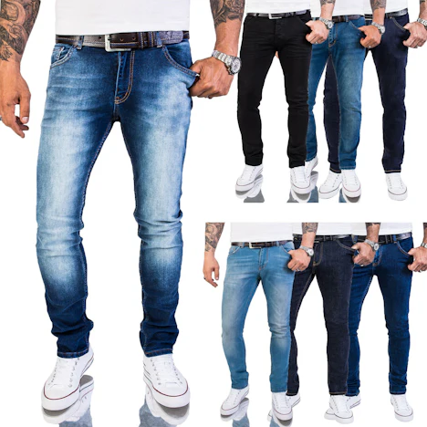 Rock Creek Designer Herren Jeans Hose Regular Slim Stretch Jeans M46