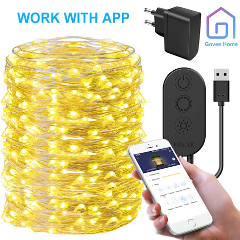 LED Lichterkette,Minger 200 leds 20M Drahlichterketten