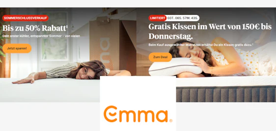 Traumhaft schlafen! 💤 EMMA Sommerschlussverkauf mit bis zu 50% Rabatt 🛏️