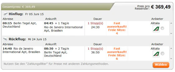 Rio de Janeiro: Hin- und Rückflug von verschiedenen deutschen Flughäfen ab 370€