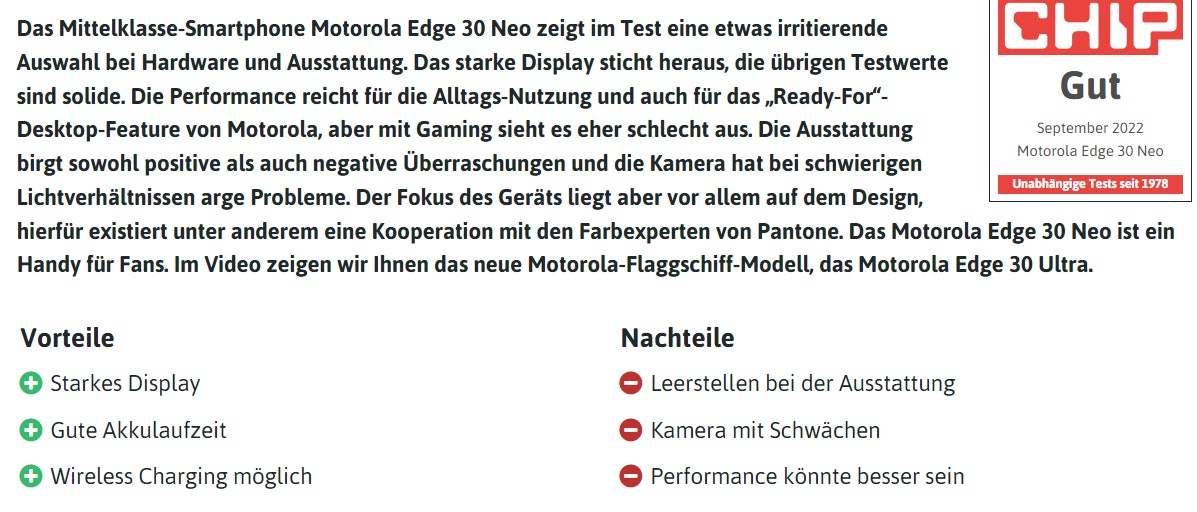 Chip Test Motorola Edge 30 Neo