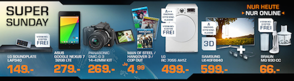 Saturn Super Sunday am 27.07. - z.B. Samsung LED TV für 600€ oder Braun Stabmixer für 66€ *UPDATE*