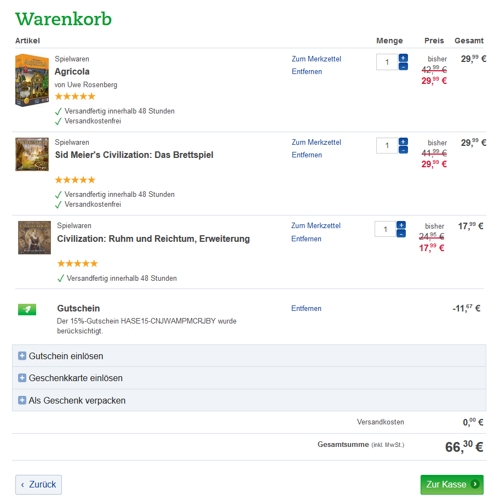 Thalia.at/Thalia.de -30% auf Brettspiele UND -15% auf  Filme, Spielwaren &amp; Musik (Kombinierbar)