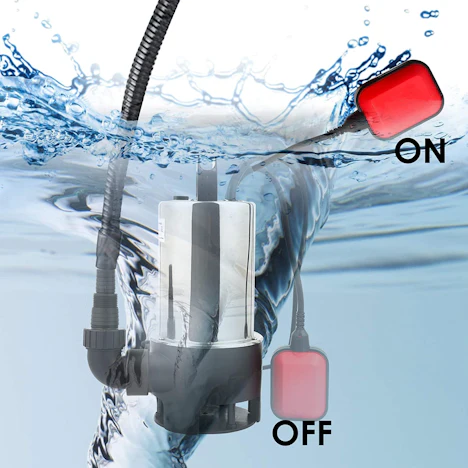 Hengda Tauchpumpe 1000W Schmutzwasserpumpe, kontinuierlicher Schwimmerschalter, Fremdkörper bis 35mm, max.Imum Förderhöhe 9m