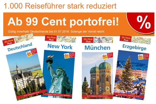 1.000 Reiseführer stark reduziert - ab 0,99€ und versandkostenfrei bei Terrashop