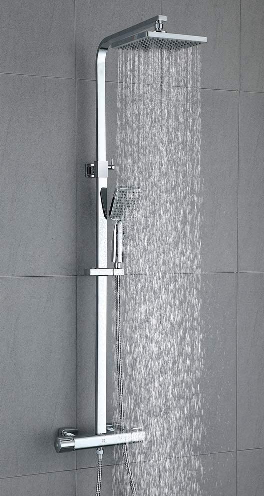 Homelody FTF5142CE für 96€ - Duschsystem mit Thermostat, Überkopf- &amp; Handbrause