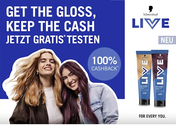 Geld zurück für Schwarzkopf Live Go Gloss - ab 15.02.2026