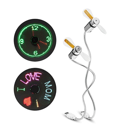 Mini Multifunktions DIY USB LED RGB Programmierbarer Lüfter