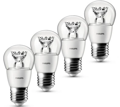 4er Pack Philips LED-Tropfenlampe 3W für 13€ - Warmweiß, 250 Lumen, Energieeffizienzklasse A+