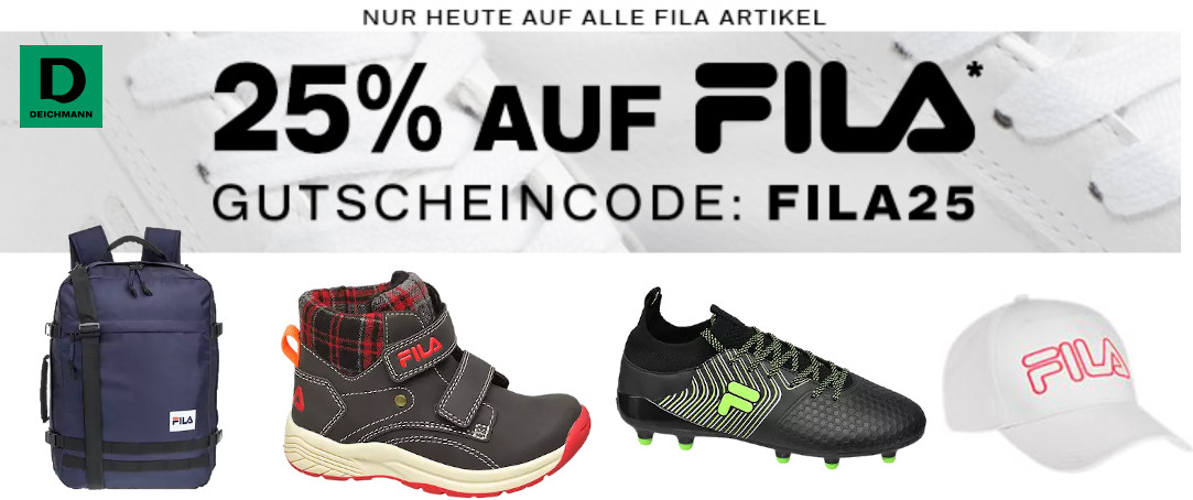 Nur heute! 25% Rabatt auf Fila-Artikel bei Deichmann 👟 – z.B.: Fila Rucksack für 15€