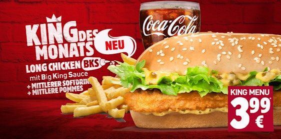 Wie Viel Kostet Ein Long Chicken Bei Burger King King des Monats bei Burger King - Long Chicken BKS mit Pommes und