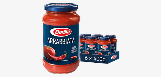 Barilla Pastasauce Arrabbiata (6x 400g) für 11€ 🌶️ Pikante Tomatensauce ohne Konservierungsstoffe