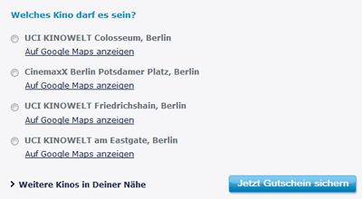 Plus-Eins-Kino-Tickets: Jeden Donnerstag gibt es bei o2 more ein Kinoticket gratis *UPDATE*