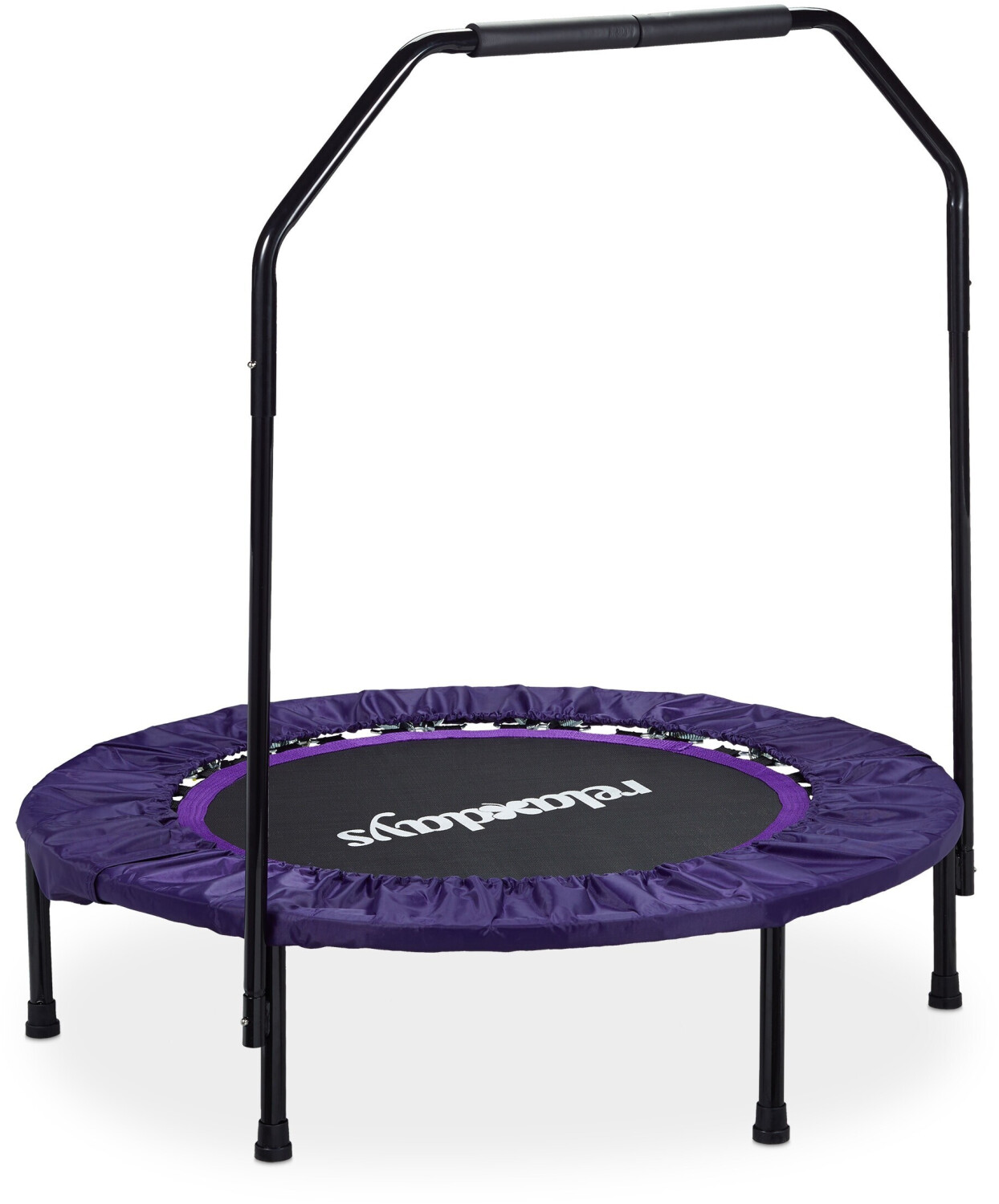11% Rabatt auf Relaxdays Trampolin faltbar mit Haltestange schwarz/lila