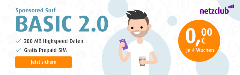Kostenloser Handytarif durch Werbe-SMS: Netzclub SIM-Karte für 0€ - 200MB LTE im o2-Netz, keine Vertragsbindung