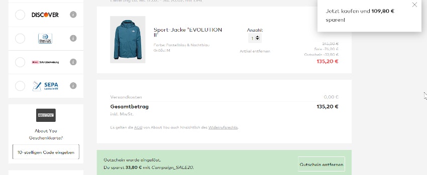 north-face-aboutyou-warenkorb