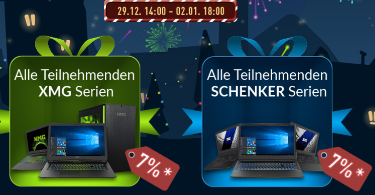 [Mysn] Finale Rabatt bei Mysn mit 7 % auf ausgewählte Modelle von Schenker u. XMG 