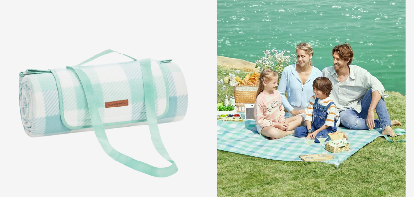Songmics Picknickdecke für 15€ - wasserdicht, mit Erdankern, tragbar