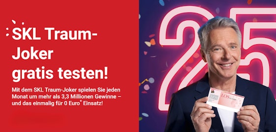 SKL Traum Joker GRATIS 🍀 jeden Monat 3,3 Millionen Gewinne