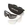 hitachi-713505 EN166 Schutzbrille mit Schutzhülle und Kristallen abnehmbaren grau/transparent