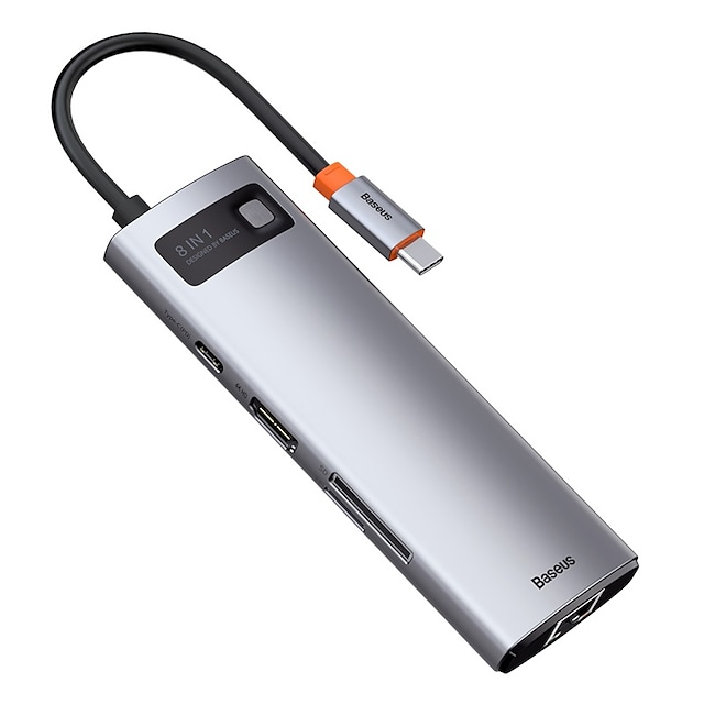 BASEUS 8-in-1 USB-Hub mit Kartenleser, 8 Ports für Windows, PC, Laptop