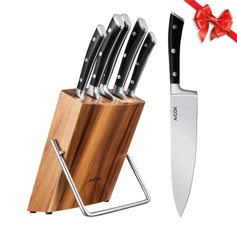 Messerblock Set 6-teilig High Carbon Edelstahl für 24.56€
