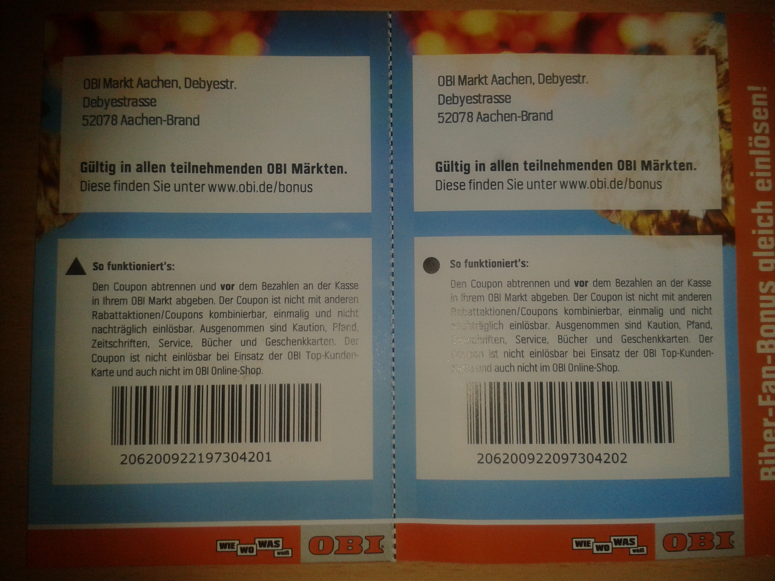 Bis zu 20,8% Rabatt bei Hornbach / 19% bei BAUHAUS durch OBI Aktion