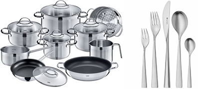 Günstige Küchen-Sets bei Amazon - z.B. Auerhahn Conturo 18/10 matt Besteck-Set (68-teilig) für 111€