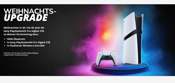 E wie Einfach Stromtarif + Sony PlayStation®5 Pro Digital 2TB mit mega Ersparnis » Bis zu 166€ günstiger als im Vergleich! ⚡🎮