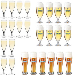12x Sektglas Champagnerglas oder 8x Biertulpen Bierglas oder 6x Weizenbierglas für je 9,99€