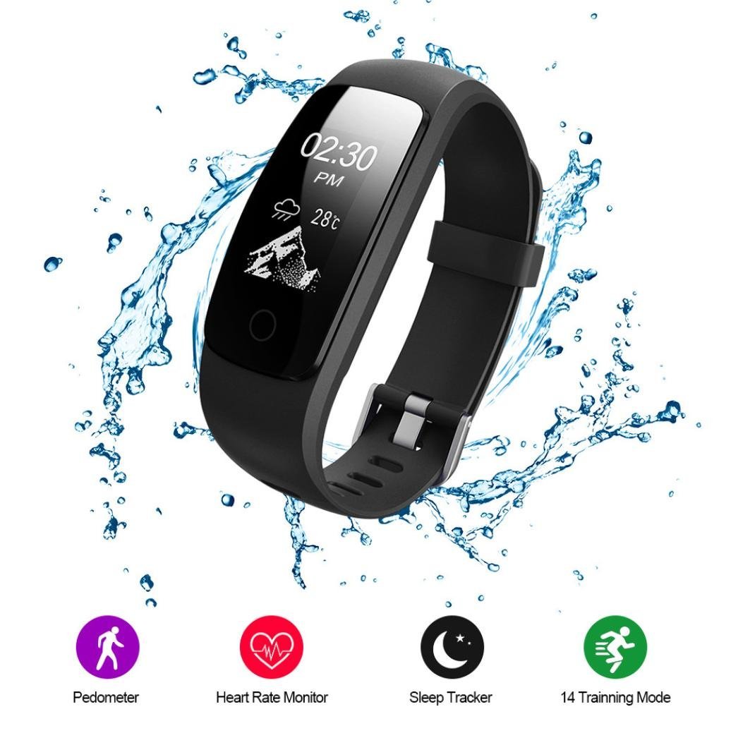 Voberry Wasserdicht Smart Watch Sport Armbanduhr Anrufen/SMS Reminder for Android and IOS