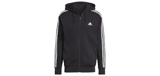 adidas French Terry Full-Zip Hoodie für 30€ - in Schwarz, Größe XS - XL