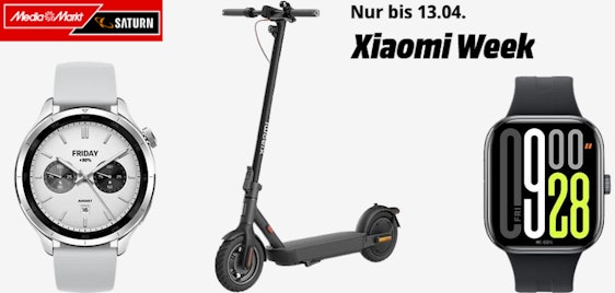 Nur noch 3 Tage!⏳ Xiaomi Week bei Media Markt & Saturn 🤩 z.B. Xiaomi Electric Scooter 4 Pro ab 359€ 🛴
